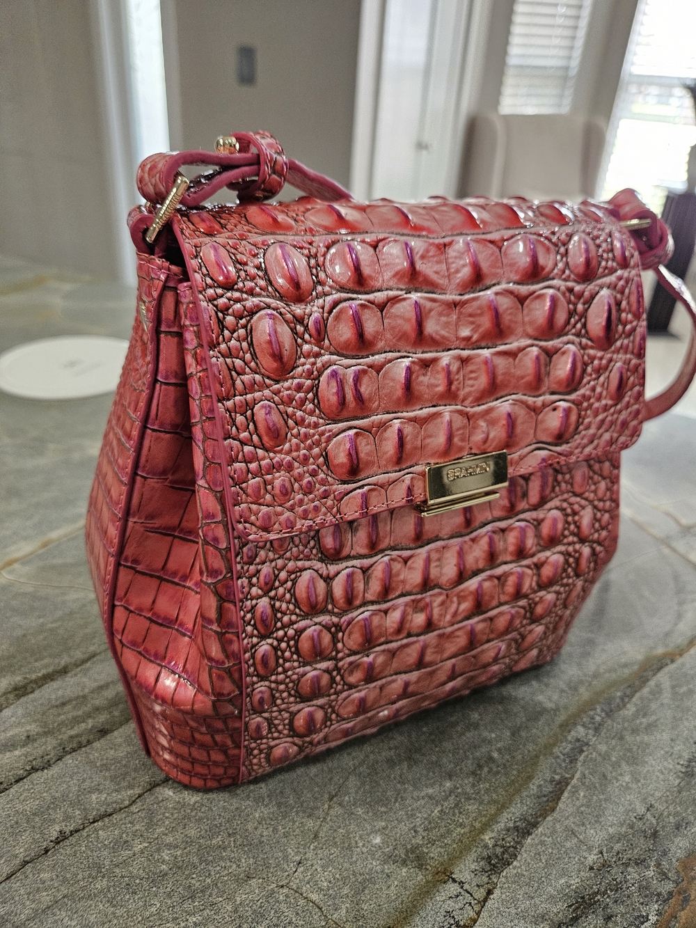 Brahmin Margo Coral Snapdragon Melbourne Leather Crossbody NWOT - Picture 6 of 12